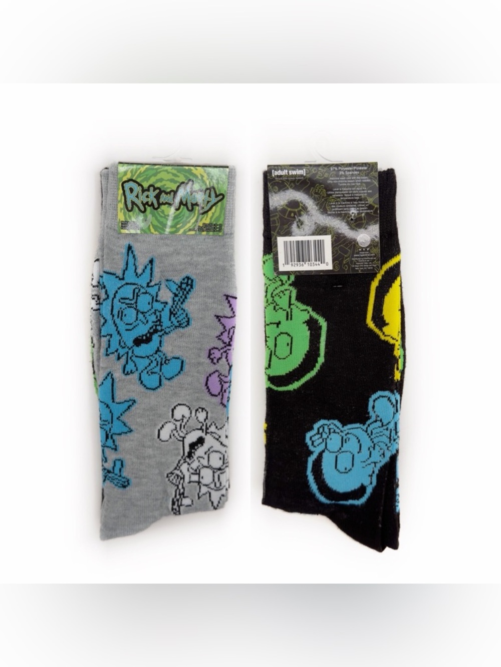 Rick and Morty Crew Socks Mens Womens Fun Gift adult swim 2 Pairs